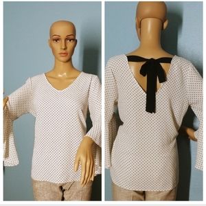 Green Envelope polka-dot top